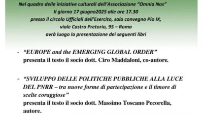 Presentazioni libri: “EUROPE and the EMERGING GLOBAL ORDER” – “SVILUPPO DELLE POLITICHE LUCE DEL PNRR”